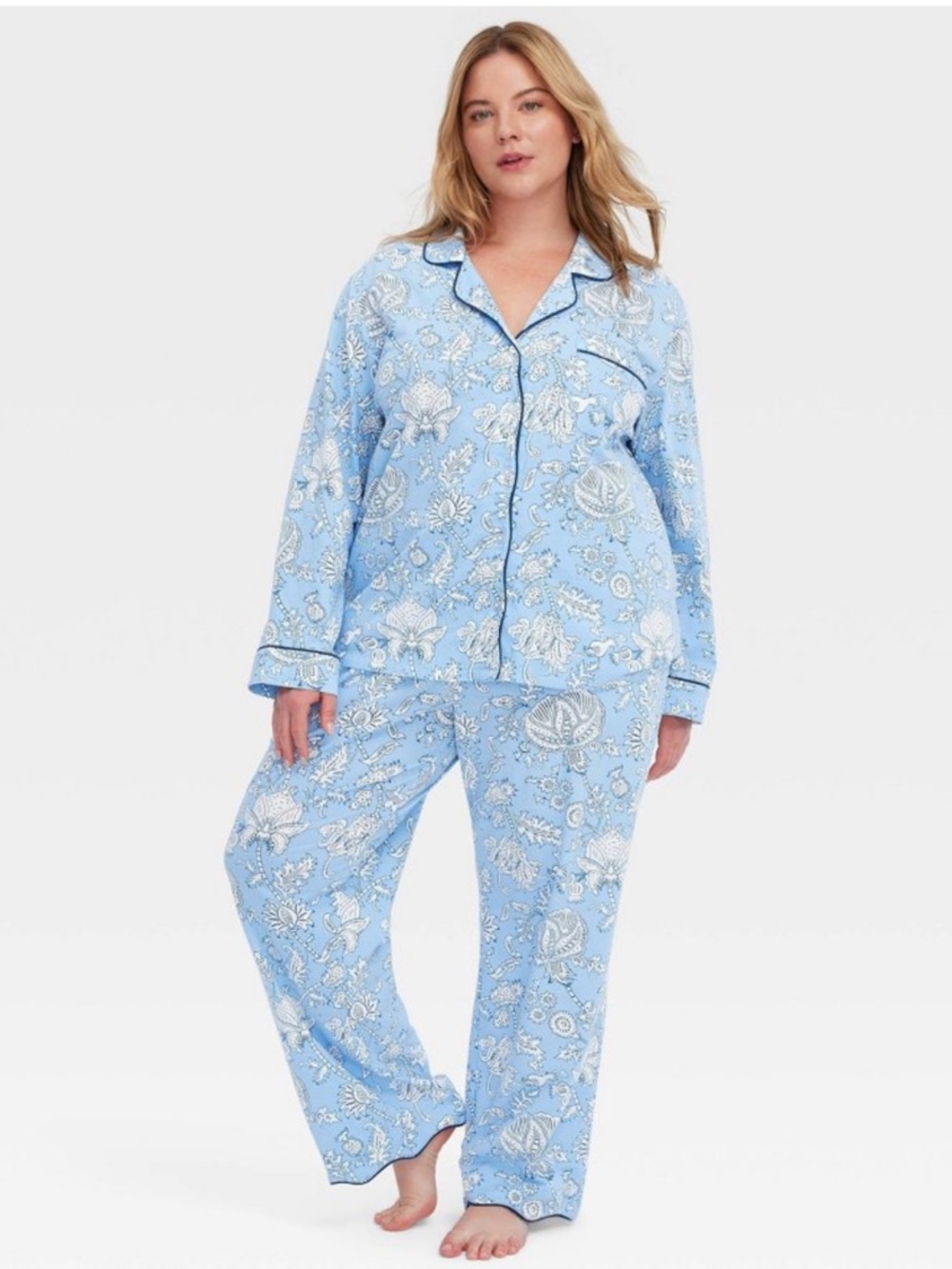 Roller Rabbit x Target Floral Vines Long Sleeves and Pants Pajama Set Blue 4X